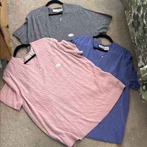 White Stag Women's Plus Pink Cable Knit Sweater